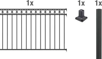 Obrázek produktu pro Alberts 510077 Sada pro rozšíření ohrady Circle, k přišroubování, antracitová, výška 120 cm, délka 2 m