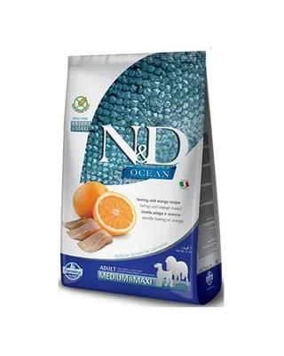 Obrázok produktu pre Farmina N&D Dog Grain Free Ocean Adult Medium & Maxi Herring & orange 12 kg