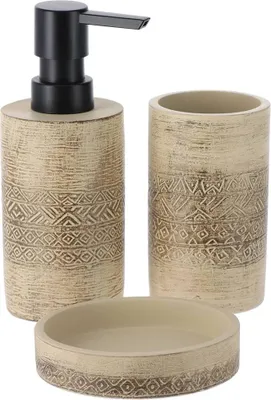 Produktbild von Becherset seifenspender und seifenhalter zement - natur - Tendance