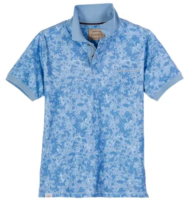 Produktbild von Redfield Übergrößen Poloshirt hellblau gemustert