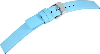 Produktbild von Echtleder-Uhrenarmband, nahtlos, hellblau, 14 - 22 mm