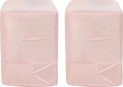 Produktbild von Aufbewahrungstaschen - Selbstkomprimierender Organizer - 2er-Set - 54×42×30 cm - Twillstoff - Faltbar - Platzsparend - Vielseitig - Pink