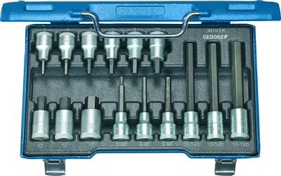 Produktbild von GEDORE IN 19 LKM Schraubendreher-Satz 1/2" 15-teilig Innen-6-kant 5-17mm, 6129360