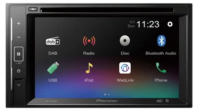 Productafbeelding van Pioneer AVH-A240DAB dubbel-DIN multimediasysteem, 15,75 cm (6,2 inch) display, radio, DAB+, MP3-weergave, DVD-speler, USB, Bluetooth, iPod/iPhone-bediening, smartphone-bediening
