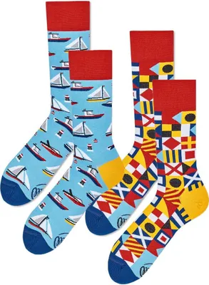 Produktbild von MANY MORNINGS Doppelpack Socken Uni Verschiedene Motive, Größe: Socken:39-42, Farbe:Yacht Club