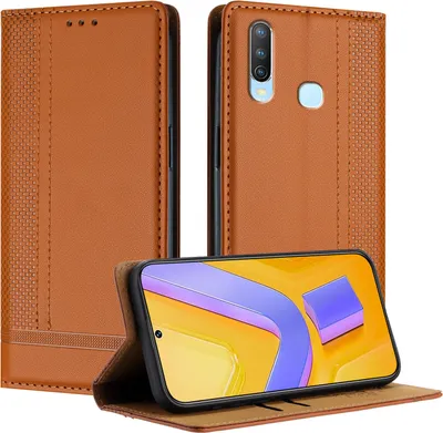 Produktbild von Handyhülle für Vivo Y17 Leder Flip Klappbare Schutzhülle mit Standfunktion Braun