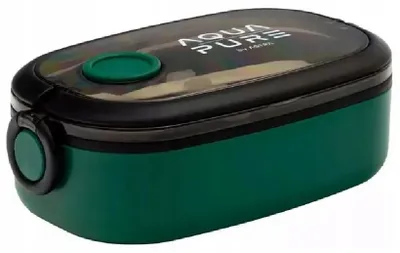 Image de Boîte à déjeuner Aqua Pure + couverts vert/noir ASTRA - ASTRA papeterie