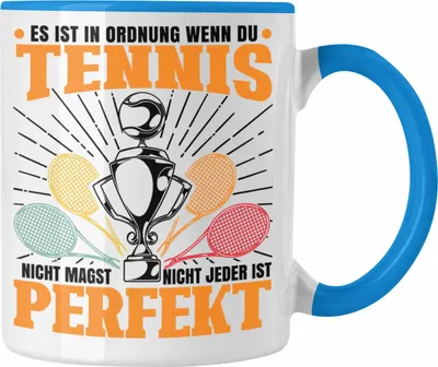 Produktbild von Trendation - Tennis Tasse Geschenk für Tennisspieler mit Spruch für Männer Frauen (Blau)