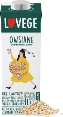 Zdjęcie produktu dla Lovege Napój Roślinny Owsiany L Sante Bez Cukru i Laktozy Owsiane