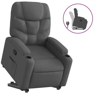 Produktbild von vidaXL Relaxsessel mit Aufstehhilfe Dunkelgrau Stoff