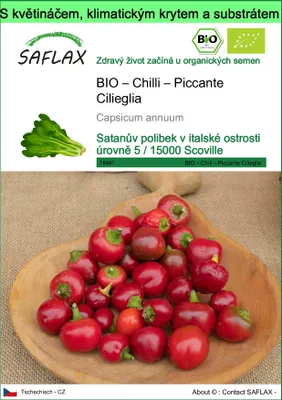 Obrázek produktu pro SAFLAX Garden to go - BIO – Chilli – Piccante Cilieglia - Capsicum annuum - 10 Semena - S květináčem, klimatickou poklicí a pěstebním substrátem