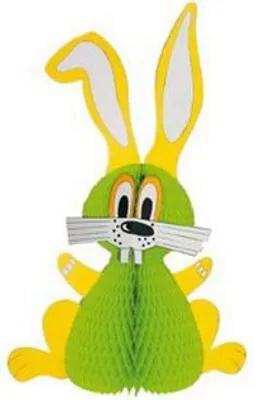 Produktbild von Wabenball Osterhase klein grün gelb