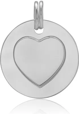 Produktbild von Runder Anhänger mit Herzsymbol 925er Silber SP0735