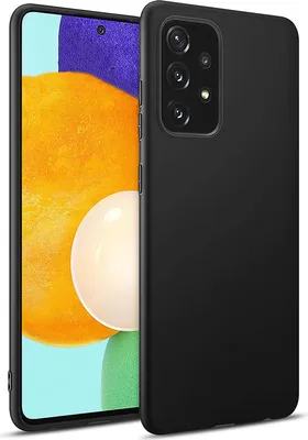 A black smartphone case is shown on a white background, with a portion of the phone's screen visible.