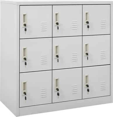 Produktbild von Schließfachschrank Hellgrau 90x45x92,5 cm Stahl
