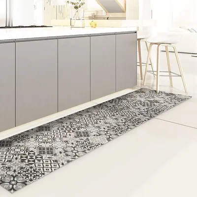 Produktbild von Rutschfeste Küchenlaufmatte, 240 cm x 50 cm, Grau