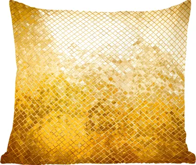Produktbild von MuchoWow® Zierkissen Sofakissen Wohnzimmer Dekokissen 40x40 cm Gold - Design - Abstrakt - Foto Kissen - Schlafzimmer Dekoration