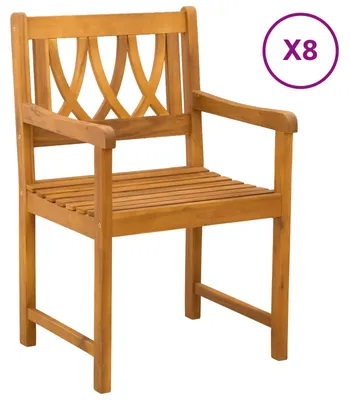 Image de Banc d'extérieur vidaXL, 8 pièces, couleur naturelle, 56 x 55,5 x 90 cm, bois massif d'acacia