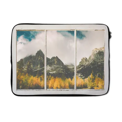 Produktbild von MuchoWow® Laptop Hülle 13 Zoll Aussicht - Baum - Berg Laptoptasche - Laptophülle - Sleeve - Rundumschutz