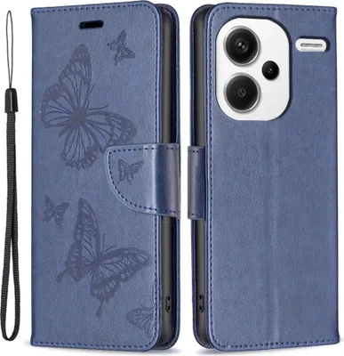 Produktbild von Xiaomi Redmi Note 13 Pro+ 5G Hülle - Coverup Schmetterlinge Klapphülle - Blau