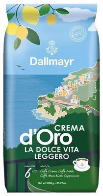 Produktbild von Dallmayr Crema d'Oro La Dolce Vita Leggero ganze Bohnen 1kg