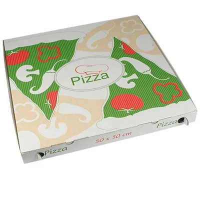 Produktbild von PAPSTAR 50 Pizzakartons, Cellulose "pure" eckig 50 cm x 50 cm x 5 cm | Unbekannte Einheit (50 Stück)