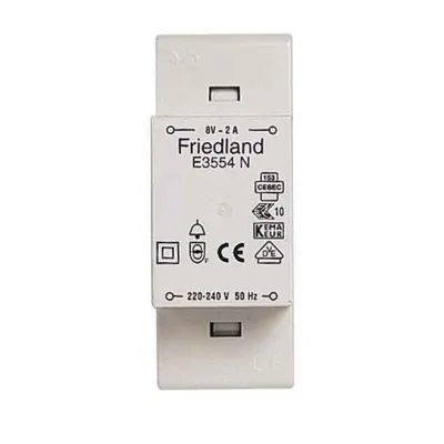 Zdjęcie produktu dla Friedland E3554N, 220 - 240 V, 50 Hz, 8 V, 2 A, Szary, 34 mm