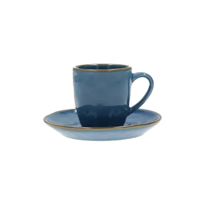 Zdjęcie produktu dla Rose&Tulipani - Zestaw 6 filiżanek do espresso 90ml ze spodkiem Concerto Blu Avio