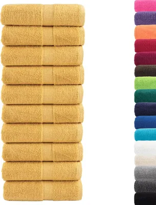 Produktbild von vidaXL Premium Gästetücher SOLUND 10 Stk. Gold 30x50 cm 600 g/m²