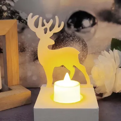 Produktbild von Weihnachtselch Silikonform - Vielseitige Gießform für Kerzenhalter, Ideal für DIY Bastelprojekte zu Weihnachten, Halloween und Ostern