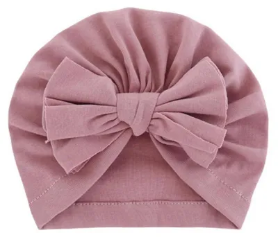 Immagine prodotto di Cappello a turbante per neonati, in cotone, con fiocco. Cappello per bambini, adatto a neonati