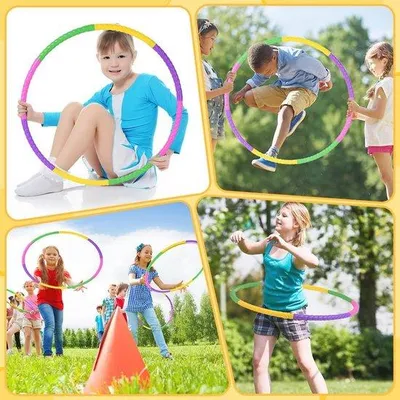 Productafbeelding van Hula Hoop voor Kinderen en Volwassenen - 2 Stuks, Verstelbare Sport Hula Hoop