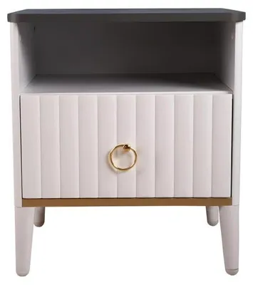 Immagine prodotto di Comodino moderno in legno bianco con cassetti