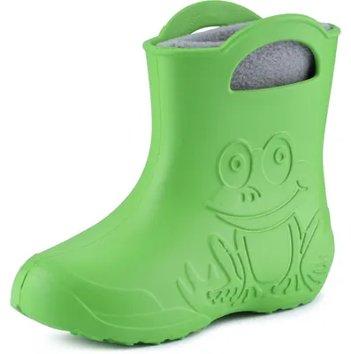 Produktbild von Ladeheid Eva Kinder Jungen Mädchen Gummistiefel Regenschuhe gefüttert LA-CA-03 (Grün/Grau, 24/25 EU)