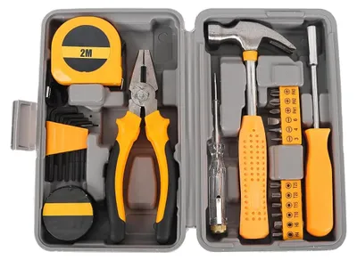 Produktbild von Omgoods – 24-teiliges Handwerkzeug-Set für den Heimgebrauch – Werkzeuge für kreative Projekte