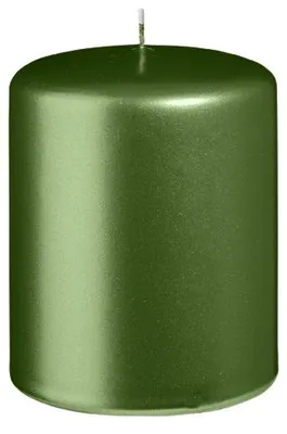 Produktbild von Stumpenkerzen Metallic Matt Dunkelgrün 100 x Ø 80 mm, 12 Stück