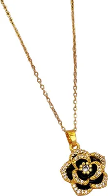 Image de Collier AI-21718 Doré / Noir - Élégance Assurée KP21718