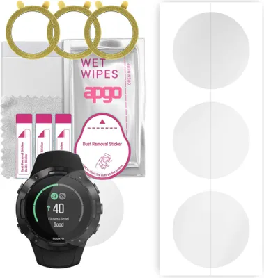 Produktbild von apgo 3 Stück Schutzfolie, klar, kompatibel mit Suunto 5 Smartwatch, Hydrogel Displayschutzfolie mit Positionierhilfe, Displayfolie, robust und kratzfest