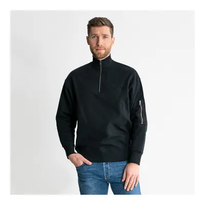 Produktbild von STIER Oversized Zip Sweater Functional Pocket organic Baumwolle L Black