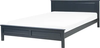 Obrázek produktu pro BELIANI Dřevěná postel modrá 180 x 200 cm s lamelovým roštem, elegantní, klasický vzhled