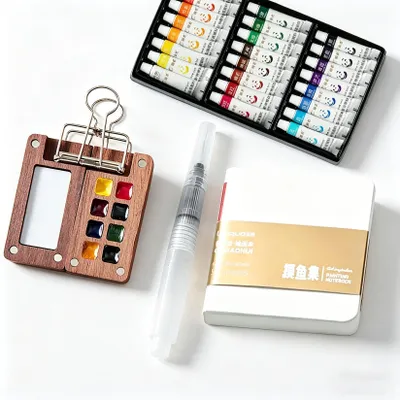 Productafbeelding van Mini Aquarelset - Aquarelverfset met een palet van 8 vakjes