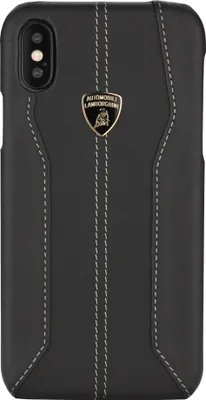 Produktbild von Lamborghini back cover case Apple iPhone Xs Max D1 Serie Black - Genuine Leather
