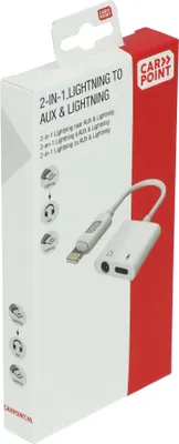 Immagine prodotto di Adattatore Carpoint 2 in 1 Lightning > AUX e Lightning