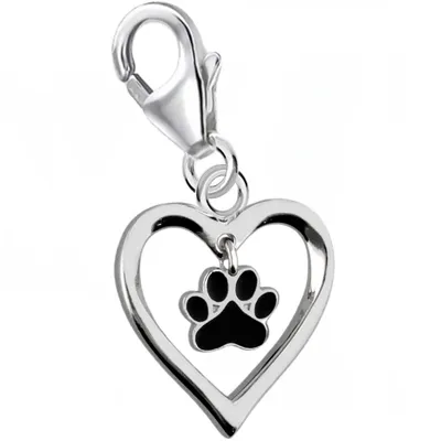 Herz für Tiere - Eleganter Tierpfote Charm Anhänger I Echtschmuck