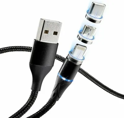 Immagine prodotto di Mcdodo Cavo USB (iOS, Micro-USB, Type-C) cavo di connessione e ricarica spina Cavo dati magnetico 2.4A Fast Charge Cavo di ricarica veloce compatibile con gli smartphone