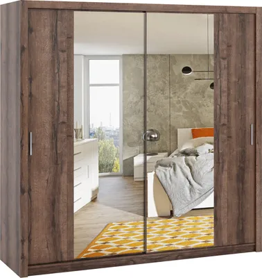 Produktbild von Schiebetürenschrank mit Spiegel 220 BENE BO11 monastery eiche