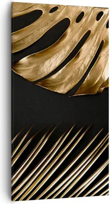 Produktbild von Bild auf Leinwand - Leinwandbild - Einteilig - Golden Blatt Monstera - 55x100cm - Wand Bild - Wanddeko - Wandbilder - Leinwanddruck - Bilder - Wanddekoration - Leinwand bilder - PA55x100-5028