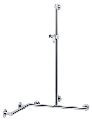 Produktbild von Keuco Plan / Plan Care Duschhandlauf 797 x 1263 x 797 mm mit Brausestange - Aluminium silber-eloxiert/verchromt - 34915176611