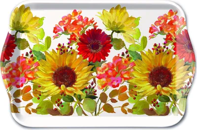 Produktbild von Tray Melamine – Tablett – 13 x 21 cm - Sunny Flowers Cream