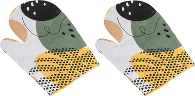 Immagine prodotto di Presine da cucina - 2 pezzi - 28x18 cm - Bianco, Verde